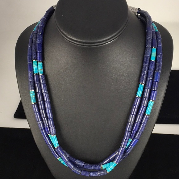 Jewelry - Blue Lapis Turquoise Sterling Silver Necklace